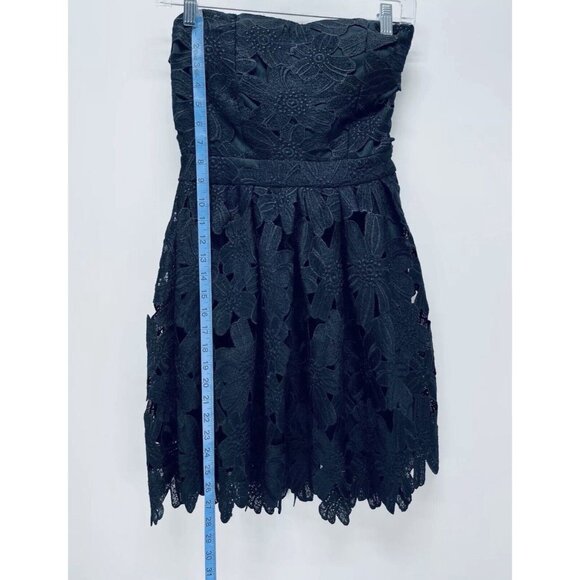 Sans Souci Women's Floral Lace Mini Dress Size Small Black Strapless New - Picture 10 of 11